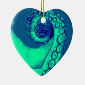 ティール（緑がかった色）・海軍航海のタコ触手 セラミックオーナメント (右)