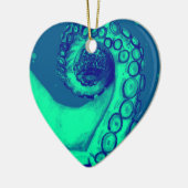 ティール（緑がかった色）・海軍航海のタコ触手 セラミックオーナメント (左)