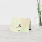 ティール(緑がかった色)、海軍、グリーン、金ゴールドはっきりした花模様結婚ズ サンキューカード (裏面)