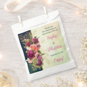 ティール（緑がかった色）、海軍、グリーン、金ゴールドはっきりした花模様結婚ズ フェイバーバッグ (クリップ留めされた状態)