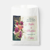 ティール（緑がかった色）、海軍、グリーン、金ゴールドはっきりした花模様結婚ズ フェイバーバッグ (正面)