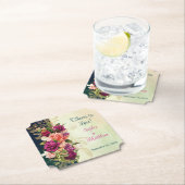 ティール(緑がかった色)、海軍、グリーン、金ゴールドはっきりした花模様結婚ズ ペーパーコースター (インサイチュ)