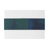 ティール（緑がかった色）、海軍、グリーン、金ゴールドはっきりした花模様結婚ズ 招待状ベリーバンド (裏面例)