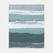 ティール（緑がかった色）海 フリースブランケット (正面)