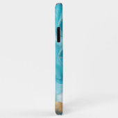 ティール（緑がかった色）深度：青と緑の抽象芸術海 Case-Mate iPhoneケース (裏面/右)