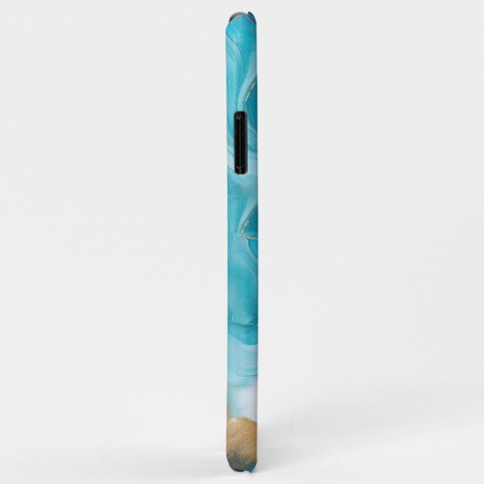 ティール（緑がかった色）深度：青と緑の抽象芸術海 Case-Mate iPhoneケース (裏面/右)