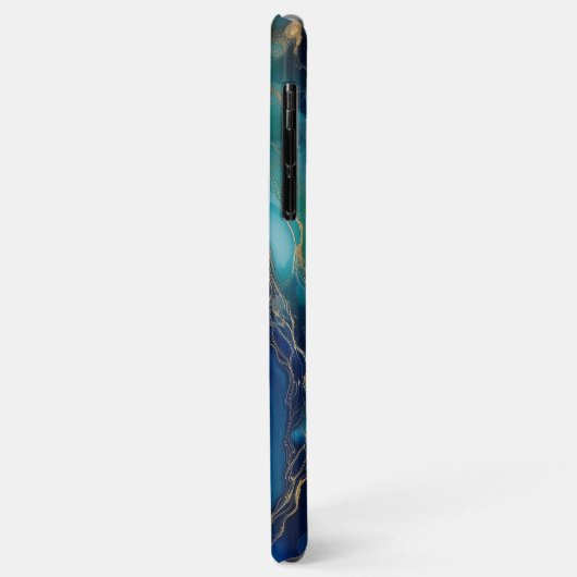 ティール(緑がかった色)深度:青と緑の抽象芸術海 Case-Mate iPhoneケース (裏面/左)