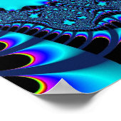 ティール(緑がかった色)渦スパイラル ポスター (角)