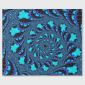 ティール（緑がかった色）渦スパイラル ラッピングペーパー (フラット)