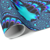 ティール（緑がかった色）渦スパイラル ラッピングペーパー (ロールコーナー)