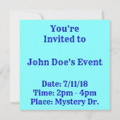 ティール(緑がかった色)渦スパイラル 招待状 (裏面)