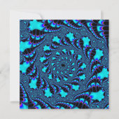 ティール(緑がかった色)渦スパイラル 招待状 (正面)