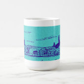 ティール（緑がかった色）漫画スタイルシカゴマグ マグカップ (中央)