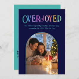 ティール（緑がかった色）潮クリスマスベビー誕生発表写真 シーズンカード