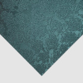 ティール（緑がかった色）濃い多肉質フローラ金属模様 薄葉紙 (詳細)
