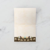 ティール(緑がかった色)灯列秋あり素朴がとう サンキューカード (内部)