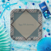 ティール（緑がかった色）（灰色の茶色） ペーパープレート (パーティー)