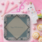 ティール（緑がかった色）（灰色の茶色） ペーパープレート (パーティー)