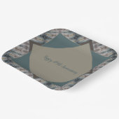 ティール（緑がかった色）（灰色の茶色） ペーパープレート (傾斜あり)