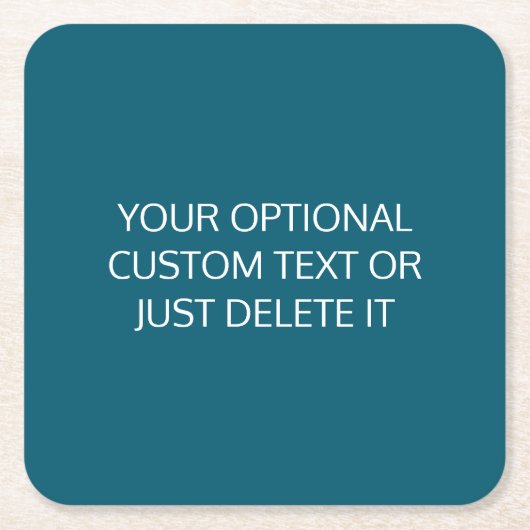 ティール（緑がかった色）無地のカラートレンディーパーティーパレット スクエアペーパーコースター (正面)