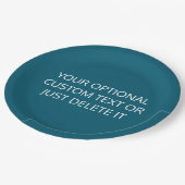 ティール（緑がかった色）無地のカラートレンディーパーティーパレット ペーパープレート (アングル)