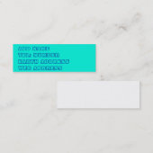 ティール（緑がかった色）無地のカラー名刺 スキニー名刺 (正面/裏面)