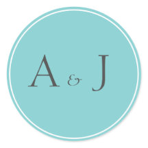 ティール（緑がかった色）無地のラウンドステッカー