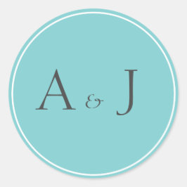 ティール（緑がかった色）無地のラウンドステッカー ラウンドシール