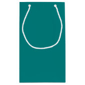 ティール（緑がかった色）無地の色 スモールペーパーバッグ (裏面)