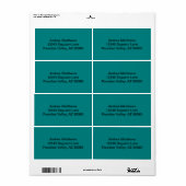 ティール（緑がかった色）無地の色 ラベル (フルシート)