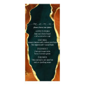 ティール(緑がかった色)、焦げたオレンジと金ゴールドアガテのメ結婚ニュー ラックカード (正面)