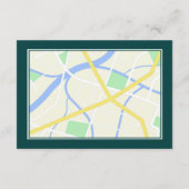 ティール（緑がかった色）焼けオレンジ色フローラ方向詳細結婚 エンクロージャーカード (裏面)