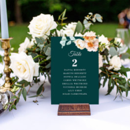 ティール（緑がかった色）燃エレガント焼オレンジテーブルプラン秋の結婚式 テーブルナンバー