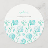 ティール（緑がかった色）牡丹結婚の円メニュー メニュー (裏面)