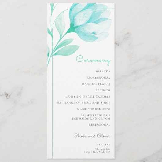 ティール（緑がかった色）牡丹結婚病 プログラム (正面)