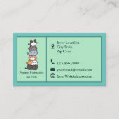 ティール（緑がかった色）猫動物獣医のスタック 名刺 (正面)
