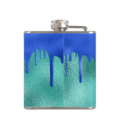 ティール（緑がかった色）王室のブルーグリーンはメタリック名をドリップ フラスク (裏面)