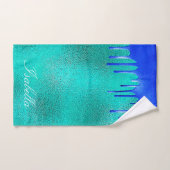 ティール(緑がかった色)王室のブルーグリーンドライブ名 バスタオルセット (ハンドタオル)