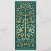 ティール(緑がかった色)王室の中世結婚刀フラットメニュー メニュー (裏面)