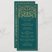 ティール(緑がかった色)王室の中世結婚刀フラットメニュー メニュー (正面/裏面)