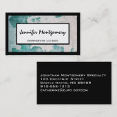 ティール（緑がかった色）産業用質感プロフェッショナル名刺 名刺 (正面/裏面)