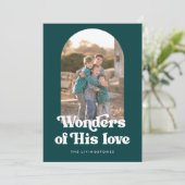 ティール(緑がかった色)疑問に思レトロの愛のアーチ写真 シーズンカード (スタンド正面)