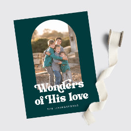 ティール(緑がかった色)疑問に思レトロの愛のアーチ写真 シーズンカード