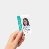 ティール（緑がかった色）病院の医療従事者の写真ID バッジ (Handheld)