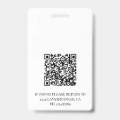 ティール（緑がかった色）登録ナースフォトIDバッジロゴQRコード バッジ (Back)