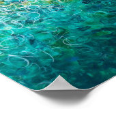 ティール(緑がかった色)白グラデーション抽象芸術絵画の8x10プリント ポスター (角)