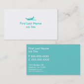 ティール(緑がかった色)白シンプル機カスタム名刺 名刺 (正面/裏面)