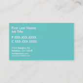 ティール(緑がかった色)白シンプル機カスタム名刺 名刺 (裏面)