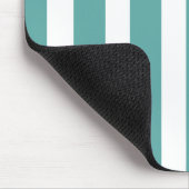 ティール（緑がかった色）白ストライプ マウスパッド (コーナー)