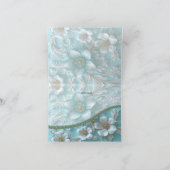 ティール（緑がかった色）白フローラサンキューカード サンキューカード (内部)